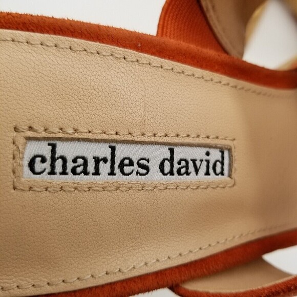 Charles David Women Jinx Platform Heel Slide Sandals Russet Suede 10 - Picture 8 of 8